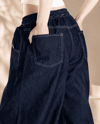 Kadın Lastikli Kargo Cepli Baggy Keten Pantolon