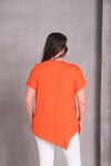 2101 Asimetrik Kesim Basic T-shirt Turuncu
