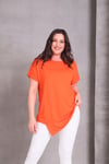 2101 Asimetrik Kesim Basic T-shirt Turuncu