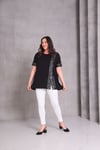 2413 Gri Leopar Detaylı Bluz