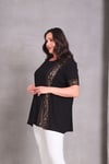 2413 Kahverengi Leopar Detaylı Bluz
