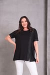 2413 Siyah Leopar Detaylı Bluz