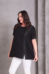 2413 Siyah Leopar Detaylı Bluz