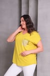 2417 Taşlı Cepli Bluz Hardal