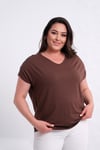 2418 Omzu Taşlı Bluz Kahverengi