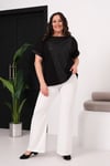 2552 Deri Taş Detaylı Bluz