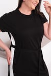 3230 Yanları Şeritli Kemerli Basic Elbise
