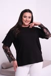3235 Dantel Detay Asimetrik Bluz Siyah