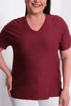 3249 Kendinden Simli Bluz Bordo