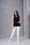 3822 Tam Kalıp Bambu Kumaş U Yaka Atlet Siyah