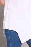 Asimetrik Kesim Basic T-shirt Beyaz