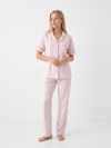 KADIN KISA KOLLU LOVE DESENLİ ÖNDEN KOMPLE DÜĞMELİ PİJAMA TAKIMI 