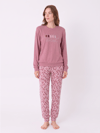 KADIN THERMAL PİJAMA TAKIMI PEMBE DESENLİ