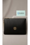 Kadın Pileli Rugan Clutch El Çantası Siyah