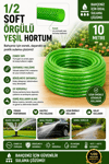 10 Metre 1/2 Soft Örgülü Slikonlu Yeşil Bahçe Hortumu 