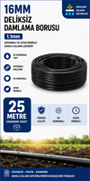 25 Metre 16mm Deliksiz Düz Damlama Borusu