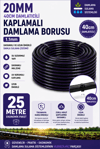 25 Metre 20mm 40cm Damlatıcılı Kaplamalı Damlama Sulama Borusu 