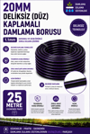 25 Metre 20mm Deliksiz Kaplamalı Damlama Sulama Borusu 