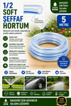 5 Metre 1/2 Soft Örgülü Şeffaf Bahçe Hortumu 