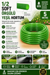 5 Metre 1/2 Soft Örgülü Yeşil Slikonlu Bahçe Hortumu 