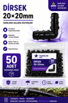 50 Adet Kurtağzı Dirsek Bağlantısı 20x20mm