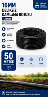 50 Metre 16mm Deliksiz Düz Damlama Borusu