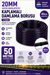 50 Metre 20mm 40cm Damlatıcılı Kaplamalı Damlama Sulama Borusu 
