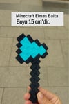 ( 3 Lü Takım) Minecraft Kılıç-Kazma-Balta 17 CM Üçlü Elmas Set / Minecraft Üçlü Oyuncak