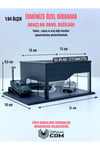 1/64 Ölçekli Siyah Renk Showroom Tasarımlı Diorama Araç Sergileme Garajı 3D Baskı