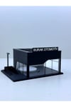 1/64 Ölçekli Siyah Renk Showroom Tasarımlı Diorama Araç Sergileme Garajı 3D Baskı