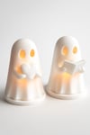 2 Adet Dekoratif Aydınlatma Mumluk Hayalet İkili Set Plastiktir. Tea Light Mum Dahildir.