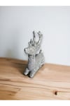 2 Adet Simli Yılbaşı Geyik Figürü - Geyik Süsü - 10 cm