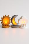 3 Adet Dekoratif Aydınlatma Mumluk Doga Elementleri Set Plastiktir. Tea Light Mum Dahildir.