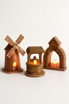 3 Adet Dekoratif Aydınlatma Mumluk Köy Hayati Set Plastiktir. Tea Light Mum Dahildir.