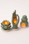 3 Adet Dekoratif Aydınlatma Mumluk Meditasyon Set Plastiktir. Tea Light Mum Dahildir.