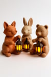3 Adet Dekoratif Aydınlatma Mumluk Orman Arkadaşları Set Plastiktir. Tea Light Mum Dahildir.