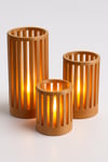 3 Adet Dekoratif Aydınlatma Mumluk Silindir Set Mumluk Plastiktir. Tea Light Mum Dahildir.