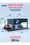 3D Baskı 1/64 Ölçekli BMW Showroom Tasarımlı Siyah Diorama Araç Sergileme Garajı