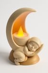 Dekoratif Aydınlatma Mumluk Bebek Ay Mumluk Plastiktir. Tea Light Mum Dahildir.
