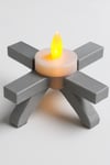 Dekoratif Aydınlatma Mumluk Çapraz Çubuk Mumluk Plastiktir. Tea Light Mum Dahildir.