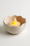 Dekoratif Aydınlatma Mumluk Dalgalı Kase Mumluk Plastiktir. Tea Light Mum Dahildir.