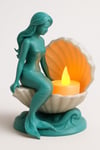 Dekoratif Aydınlatma Mumluk Mermaid Kabuk Mumluk Plastiktir. Tea Light Mum Dahildir.