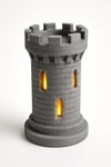 Dekoratif Aydınlatma Mumluk Mini Kale Kulesi Lamba Plastiktir. Tea Light Mum Dahildir.