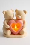 Dekoratif Aydınlatma Mumluk Sevgililer Ayıcık Plastiktir. Tea Light Mum Dahildir.