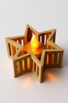 Dekoratif Aydınlatma Mumluk Yıldız Cıtalı Mumluk Plastiktir. Tea Light Mum Dahildir.