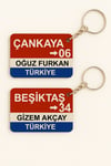 Kişiye Özel Şehir Anahtarlık - Sokak Tabela Anahtarlık - Kent Anahtarlığı - Plastik