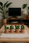 LOVE Kaktüs Seti – Tepsili - Saksılı - Plastik Kaktüs Figür Seti 💚🌵