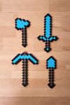Minecraft 4 Adet Tools - Kılıç, Kazma,Balta,Kürek - 15cm