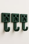 Minecraft Creeper Duvar Kancası 3lü Set 3D Baskı