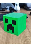 Minecraft Creeper Kafası Aydınlatma Masa Lambası - Led Mum Hediyeli